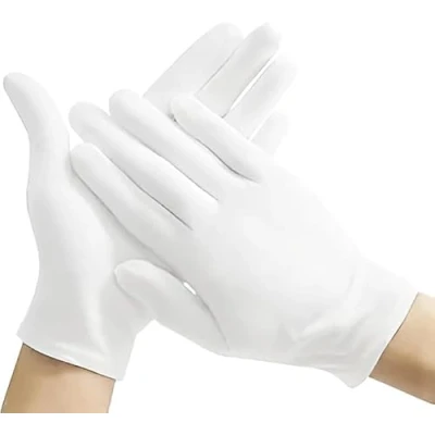 Image of White Gloves, 2 Pairs 100%Cotton Gloves for Eczema, Cotton Eczema Men and Women Dry Hands, Moisturizing Sensitive Irritated Skin Spa Therapy Secure
