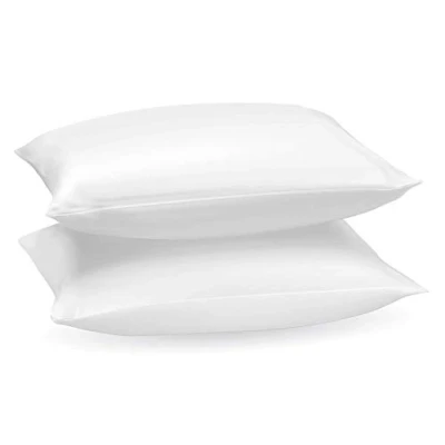 Image of GMTEXTILE 100% Cotton Cover, Hypo Allergenic Duck FEATHER AND DOWN Pillows, WHITE Hotel Quality Anti Dust Mite (Pack of 4)