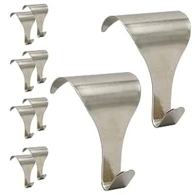 Image of EAI Moulding Hook for Dado Picture Rail 3.2 x 4.8cm, Pack of 10 Polished Chrome to Hang Frames &amp; Protect Walls Home Decor