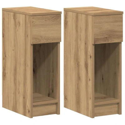 Image of vidaXL Bedside Cabinets with Drawer 2 pcs Artisan Oak 20x36x60 cm