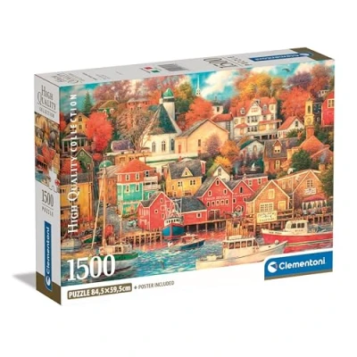 Image of Clementoni Jigsaw Puzzle Collection Good Times Harbour 1500 Pieces Poster Included, For Adults 14 99 Years, Gift Men/Women, Landscape, Made In Italy, 31713