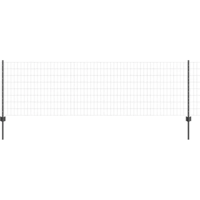 Image of vidaXL Euro Fence with 11 U Posts Grey 0,8x25 m Steel