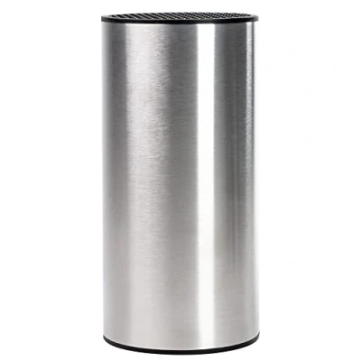 Image of Coninx Stainless Steel Kitchen Knife Block Modern Rounded Holder &amp; Universal Without Knives Optimizing Only Safe, Stylish Storage for Home