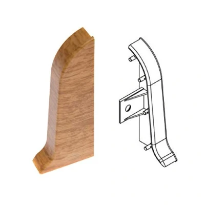 Image of Plastic Skirting Board Premium 2.5m PVC Right End Cap Reduta Oak M134