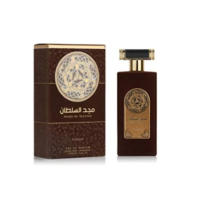Image of Perfume MAJD AL SULTAN 100 ml Unisex Eau de Parfum Arabic Oud Oriental Woman Attar Men Musk NOTES: Lemon, Juniper, Patchouli, White and Aromatic