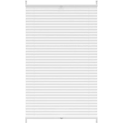 Image of vidaXL White Plisse Blind 90x125cm Modern Wave Pleated for Sun Protection and Privacy No Drill Installation with Clamping Holders Versatile Villa, Living Room, Office, Guest Room