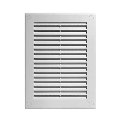 Image of Air Vent Grille with Fly Screen Ventilation Duct Cover 4&quot; 6&quot; 8&quot; 10&quot; 12&quot; White (150mm x 200mm)