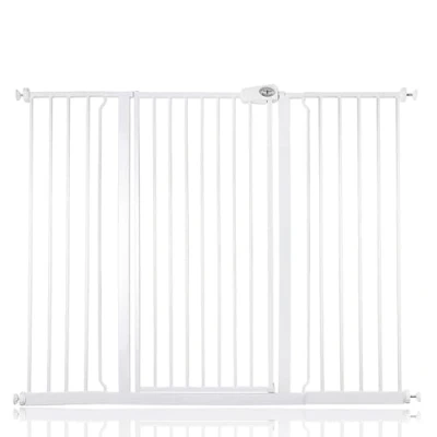 Image of Bettacare Child and Pet Gate, 133.2cm 140.8cm, White, Extra Tall Gate 104cm in Height, Pressure Fit Stair Baby suitable for Dog or Barrier, Easy Installation