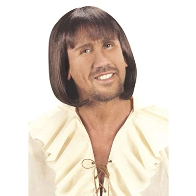 Image of Sancto International Brown Medieval Man Fancy Dress Wig