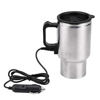 Image of Car Electric Kettle,12V 450ml Stainless Steel Travel Heating Cup Coffee Tea Mug with Charging System