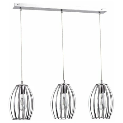Image of Saya Bar Pendant Ceiling Light Grey, 60cm, 3x E27