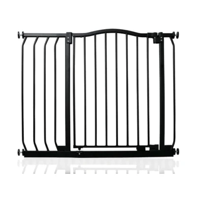 Image of Safetots Curved Top Safety Gate, 89cm 98cm, Matt Black, Pressure Fit Stair Baby Gate for Doors Hallways and Spaces, Barrier, Easy Installation