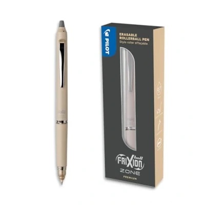 Image of PILOT Frixion Ball Zone Beige in Gift box Premium erasable retractable pen with thermosensitive ink Refillable and ergonomic roller Black Medium tip