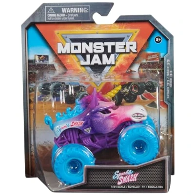 Image of Monster Jam, Official Sparkle Smash Truck, Die Cast Vehicle, 1:64 Scale, Kids Toys for Boys Ages 3 and up