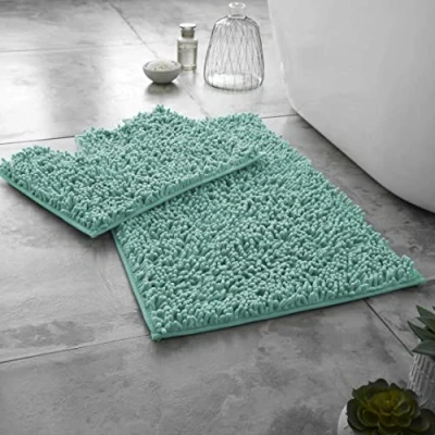 Image of GC GAVENO CAVAILIA 2 Piece Bath Mat Non Slip, Washable Mats For Bathroom, Highly Water Absorbent Toilet Rug, Duck Egg Sets (678519)