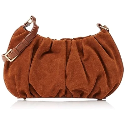 Image of Mandarina Duck Women&#039;s Velvet Plisse Crossover, Caramel Cafe, Taglia Unica