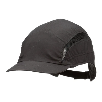 Image of 3M First Base 3 Bump Cap 2030610, Classic, Black Reduced Peak, 55mm