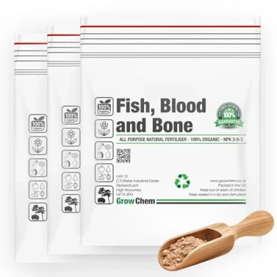 Image of Fish, Blood and Bone for Plants, 15Kg (3x5Kg Bags), Multi Purpose Plant Food Fertiliser, Organic All Garden Fertiliser