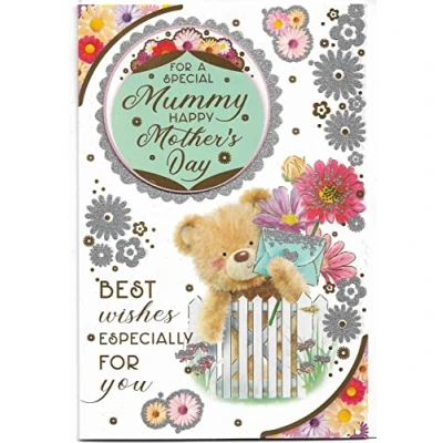 Image of Mothers Day Card For Mummy 23 x 15 Cm (9 6 inches) A Special Happy Mother&#039;s Cute Teddy Best Wishes
