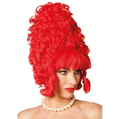 Image of Magic Box Deluxe Red Panto Dame Big Pompadour Wig