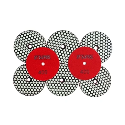 Image of DT DIATOOL Dry Diamond Polishing Pads 4 Inch/100mm 8PC #400 for Granite Marble Ceramic
