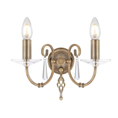 Image of Aegean 2 Light Indoor Candle Wall Aged Brass, E14