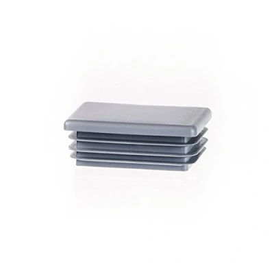 Image of Lamellar plugs End Caps for rectangular pipe 60x40 mm 5 pcs. Gris RAL 7040 Plastic 6x4 cm EMFA ®