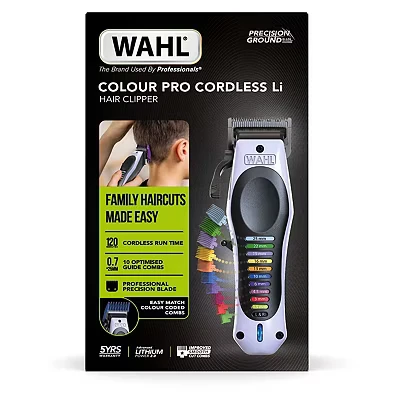 Image of Wahl Colour Pro Hair Clipper White &amp; Black, White,Blue