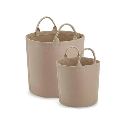 Image of BagBase BG728 Felt Storage Trug Stylish Organiser for Toys, Clothes &amp; Home Essentials Soft Touch Polyester Small Sand