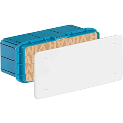 Image of VIMAR V70004 Recessed Junction Box (GW 650C) with White Lid and Fixing Screws