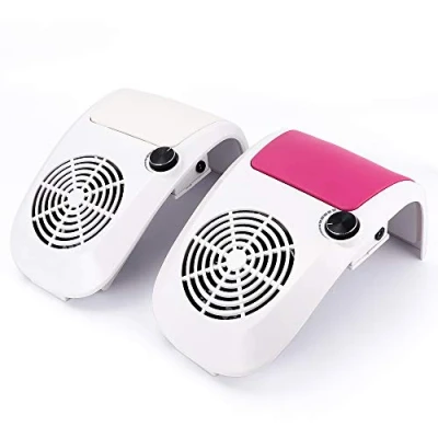 Image of Nail Vacuum Cleaner Strong Adjustable Speed 60W Dust Suction Collector For Manicure Pedicure Art Tools Salon Equipment with 2 Collecting Bags,White