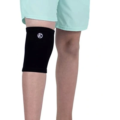 Image of KARM Kids Knee Support Sleeve Childs Compression for Children Girls &amp; Boys Junior Sports Football Joint Pain Conditions (Black)