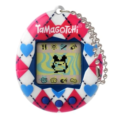 Image of TAMAGOTCHI Bandai Original Argyle Heart Digital Pet Nurture And Raise The Electronic Japanese Kids Toys For Girls Boys Make Great 90s Retro Gifts