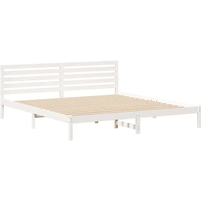 Image of vidaXL with Headboard White 180 x 210 cm Solid pine wood