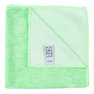 Image of Pack of 10 16&quot; x Washable &amp; Heavyweight Microtex Microfibre Cleaning Cloth. Ideal to use on all Household Workplace (Green)