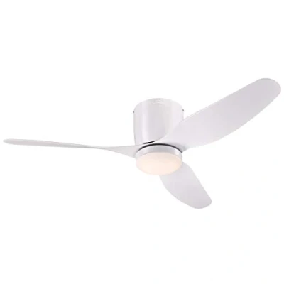 Image of Westinghouse Lighting Carla 117 cm White Indoor Ceiling Fan with Light and Remote Control, Dimmable LED Fixture Opal Frosted Glass