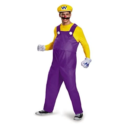 Image of DISGUISE 98823D Wario, Official Super Mario Deluxe Costume for Men Bros. Adult Sized, Cartoon, X Large