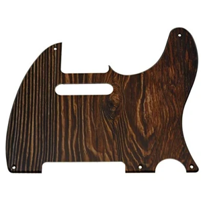 Image of Dopro 5 Hole Vintage Tele Guitar 3D Printed plastic Pickguard Scratch Plate for USA/Mexican FD Telecaster Wood Pattern