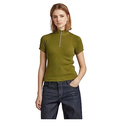 Image of G STAR RAW Women&#039;s Cycling Ultra Slim Zip Top, Green (avocado D23122 D263 D612), M