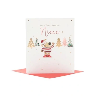 Image of Boofle For A Very Special Niece Cosy Cuddles Cute Christmas Greeting Card