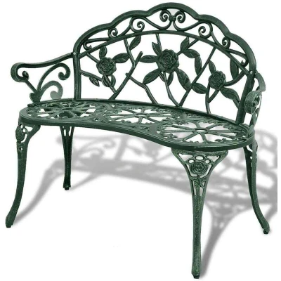 Image of vidaXL Garden Bench 100 cm Cast Aluminium Green