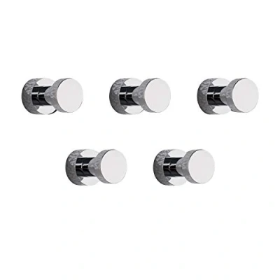 Image of bgl Adhesive Hooks Heavy Duty Wall Hooks, Hanger Towel for Bathroom Kitchen Door Closet Cabinet Brass 5 Packs Chrome