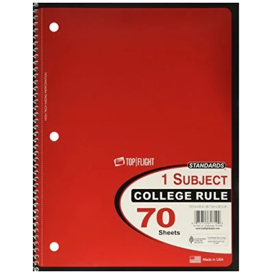 Image of Top Flight 1 Subject Notebook, College Rule
