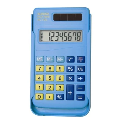 Image of Aurora HC106 Handheld Calculator (Solar Powered and Hard Case)