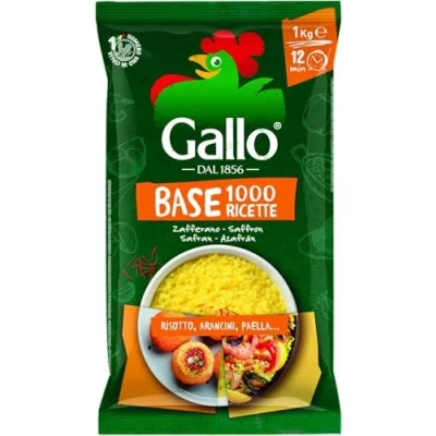 Image of Riso Gallo Pronto Risotto Rice with Saffron, Vegan, 1 kg (Pack of 1)