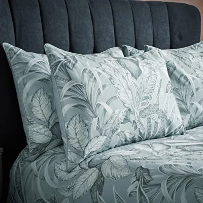 Image of EW by Edinburgh Weavers Tivoli Pillowcase Pair, Cirrus Blue, 50 x 75cm