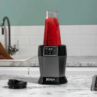 Image of Ninja Blender with 2 Automatic Programs: Blend &amp; Max Blend, Pulse Setting, 2x 700ml Cups Spout Lids, 1000W, Dishwasher Safe Parts, Smoothie Maker, Auto iQ, Black BN495UK