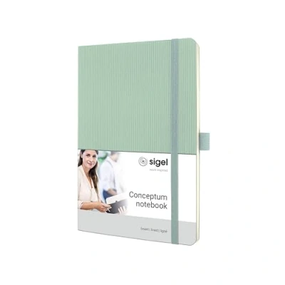 Image of SIGEL CO337 Conceptum Notebook, lined, approx. A5, Green, softcover, 194 pages