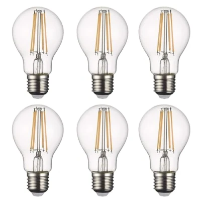 Image of SD LUX LED Light Bulbs Screw E27 Vintage Filament A60 No Flicker Non dimmable Edison 8W (75W Equivalent) 850LM Warm White 2700K 6 Packs(A60 E27)