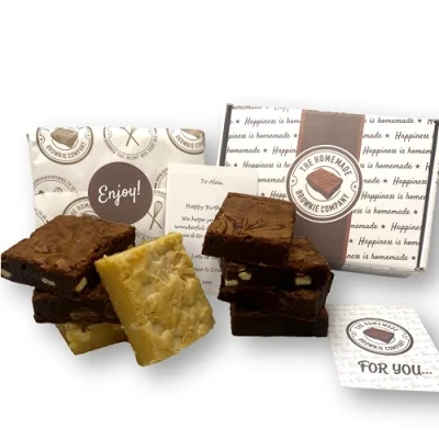 Image of Homemade Brownie Company Variety Pack 8 x Large Delicious Chocolate Brownies by Post Gift Box